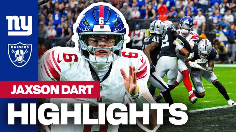 Highlights: Jaxson Dart Giants vs. Raiders Week 17