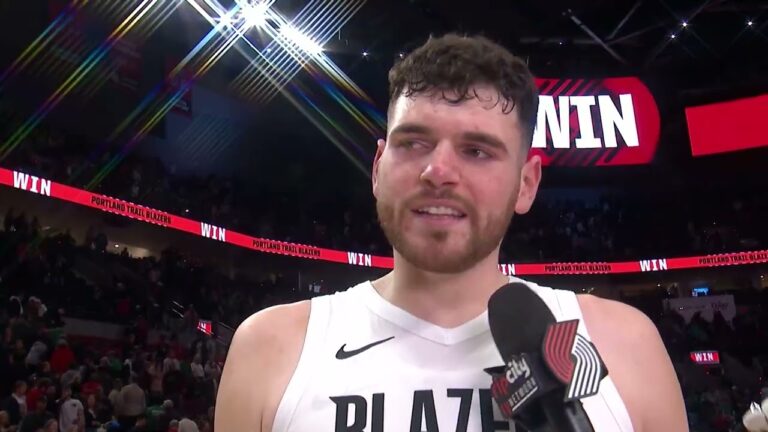 Donovan Clingan Postgame Interview Brightside Windows Baseline Report vs BOS Dec. 28th 2025