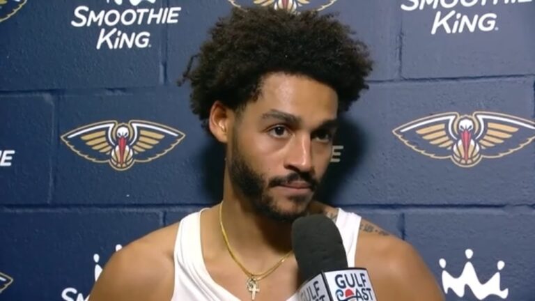 Jordan Poole on crowd energy, Derik Queen Pelicans-Mavericks Postgame Interview 12 22 25