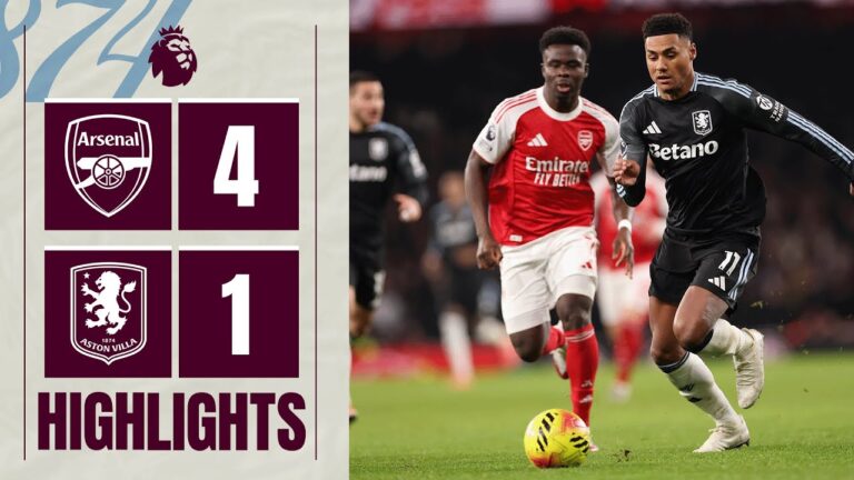 Arsenal 4-1 Aston Villa Premier League Highlights
