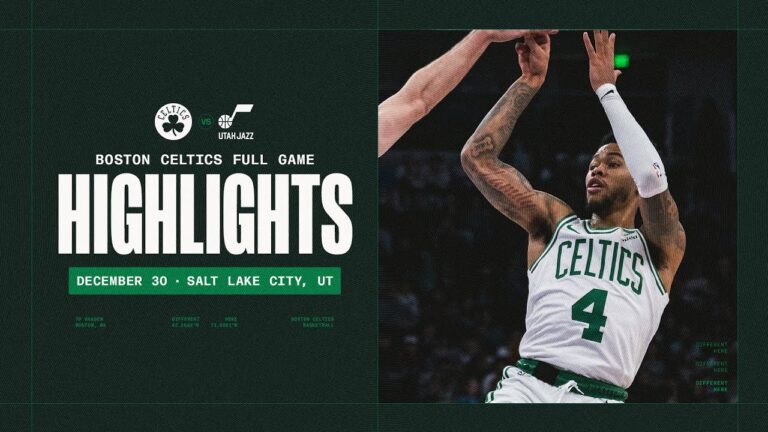 The Boston Celtics pull off a close win against the Utah Jazz 129-119