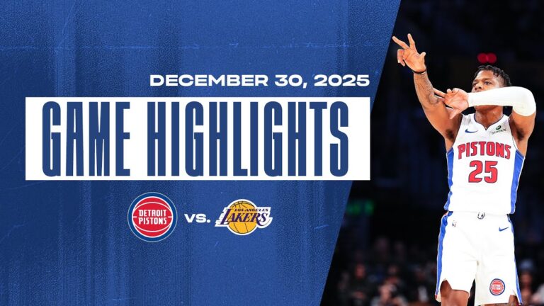 Pistons Get Back In The Win Column Game Highlights vs L.A. Lakers 12.30.25