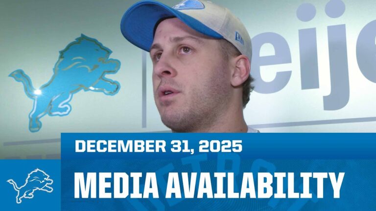 Jared Goff, Aidan Hutchinson and Taylor Decker meet with the media December 31, 2025
