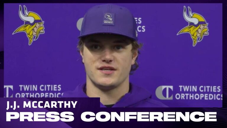 J.J. McCarthy Talks Hand Injury and More Ahead of Season Finale Against Packers