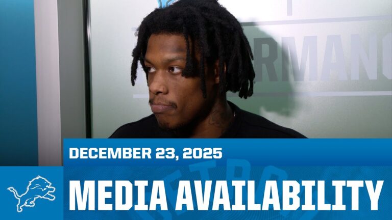 Detroit Lions wide receiver Jameson Williams meets with the media December 23, 2025