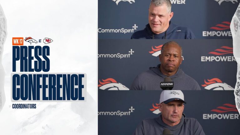 OC Joe Lombardi, DC Vance Joseph & Asst. HC STC Darren Rizzi meet media ahead of Week 17 vs. Chiefs