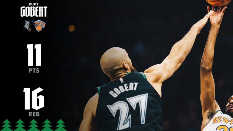Rudy Gobert DOUBLE-DOUBLE, 11 Points & 16 REB Vs. Knicks 12.23.25