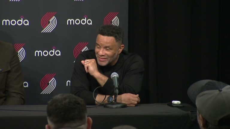 1999-2000 Trail Blazers Presser: Bonzi Wells, Steve Smith, Damon Stoudamire, and Mike Dunleavy