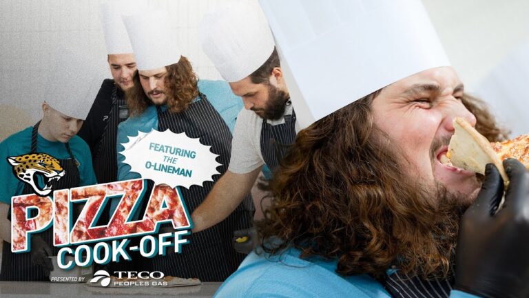 Jaguars O-Lineman and Sam Make Pizza at the Practice Facility Jacksonville Jaguars