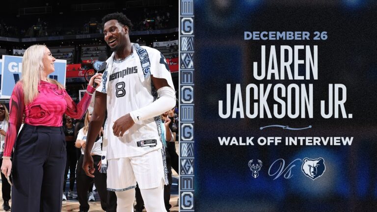 Jaren Jackson Jr Walk off Interview Grizzlies vs. Bucks