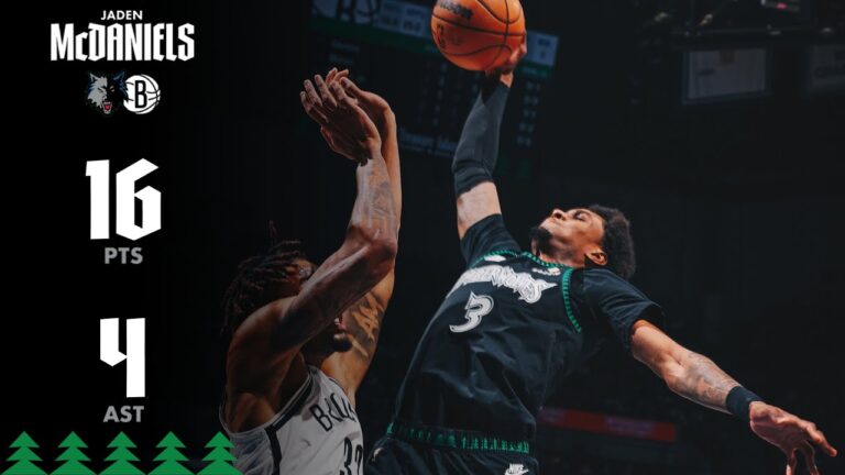 Jaden McDaniels Scores 16 Points Against Nets 12.27.25