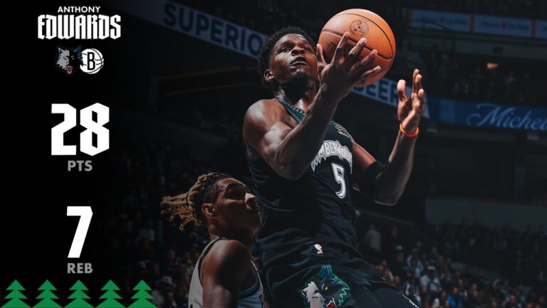 Anthony Edwards Scores 28 Points Against Nets 12.27.25