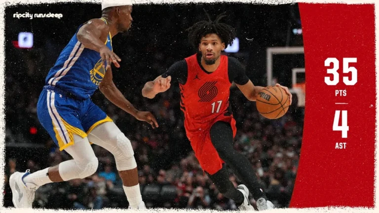 Shaedon Sharpe With 35 Points and 4 Rebounds Against the Warriors December 14th, 2025