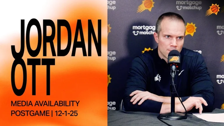 Head Coach Jordan Ott Postgame Media Availability Phoenix Suns 12-1-25
