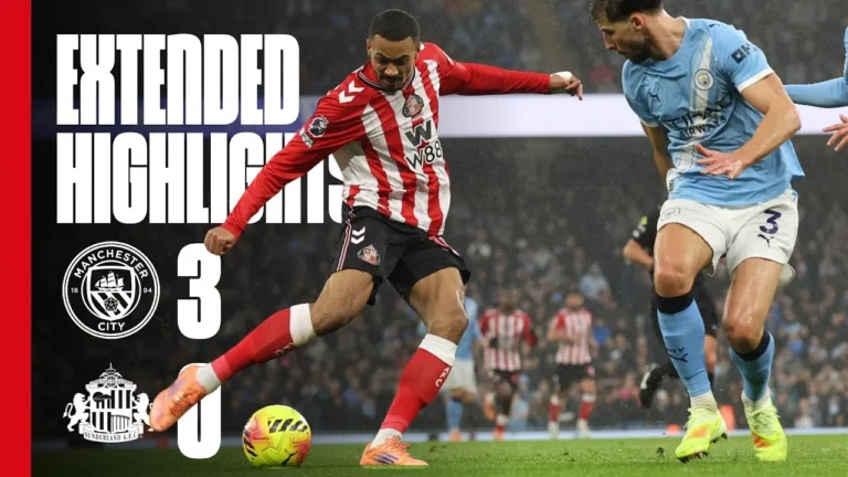 Extended Premier League Highlights Man City 3 – 0 Sunderland AFC