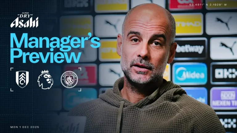 LIVE! MANAGER PREVIEW Pep Guardiola Fulham v Man City Premier League