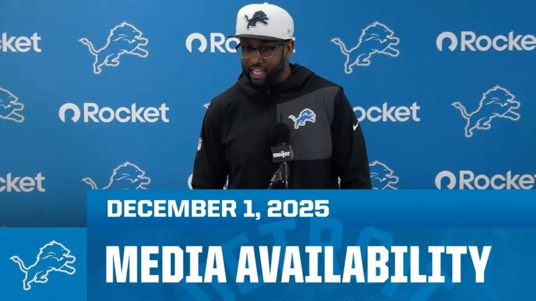 Detroit Lions coordinators meet with the media December 1, 2025
