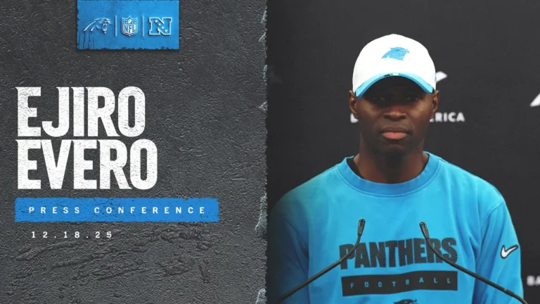 Ejiro Evero talks facing Buccaneers offense in Week 16 Carolina Panthers