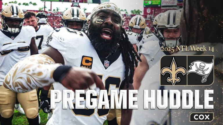 Saints Pregame Huddle at Buccaneers 2025 NFL Week 14