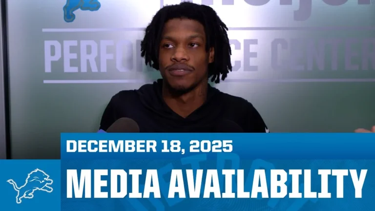 Amon-Ra St. Brown and Jameson Williams meet with the media December 18, 2025