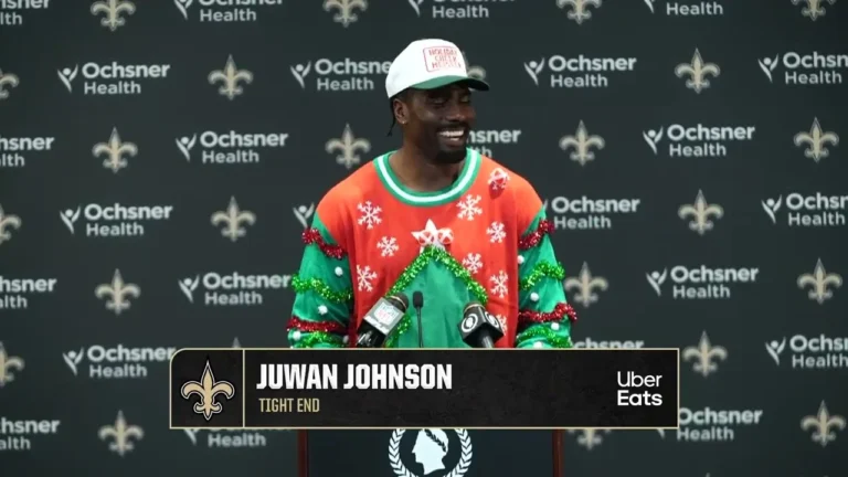 Juwan Johnson interview Saints-Jets Postgame 2025 NFL Week 16