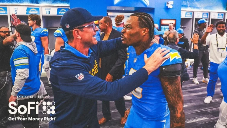 Jim Harbaugh Locker Room Victory Speech Vs Eagles LA Chargers
