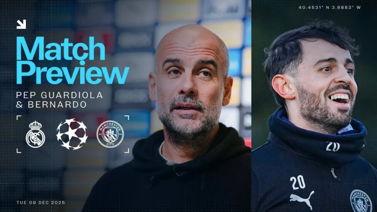 LIVE PLAYER AND MANAGER PREVIEW – Real Madrid v City – UEFA Champions League