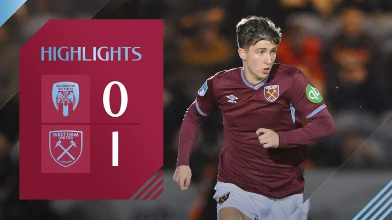 Colchester United 0-1 West Ham United U21 Vertu Trophy Highlights