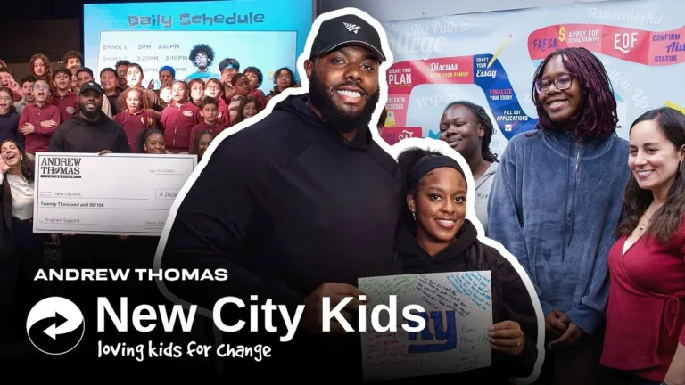 Andrew Thomas Visits New City Kids New York Giants