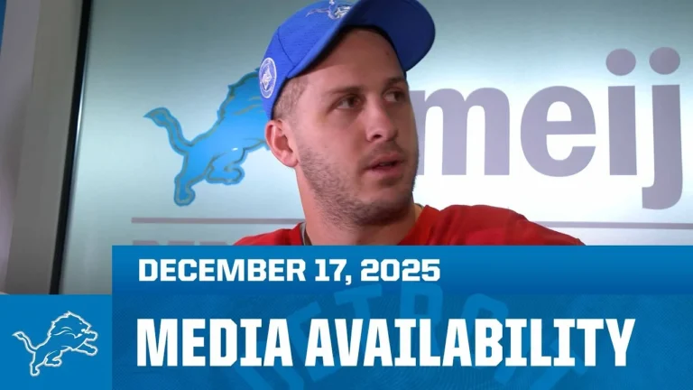 Jared Goff and Aidan Hutchinson meet with the media December 17, 2025