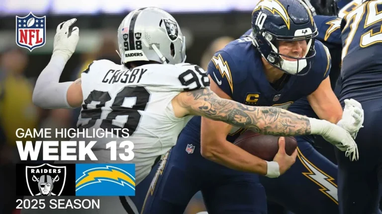 Las Vegas Raiders vs. Los Angeles Chargers Game Highlights NFL 2025 Season Week 13