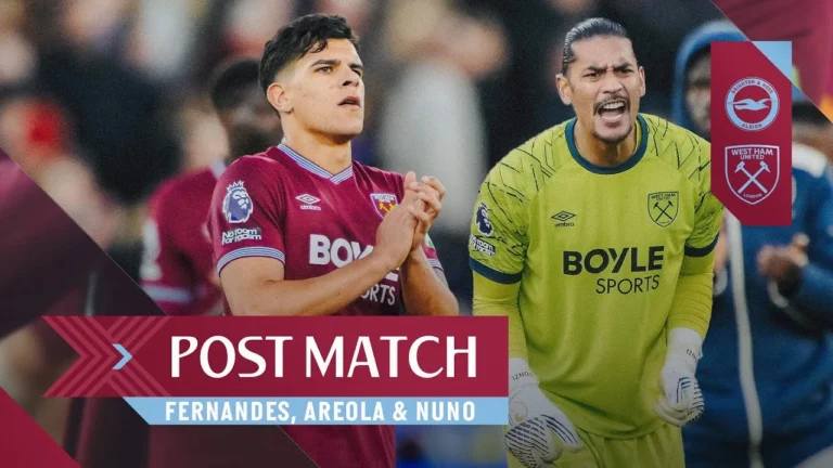 It’s Up to Us to Bounce Back for the Next One Fernandes, Areola & Nuno West Ham v Aston Villa