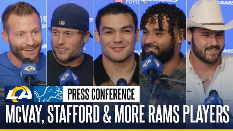 Sean McVay, Matthew Stafford & More Rams Players Postgame Press Conference After Win vs. Lions