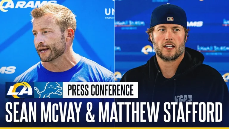 LIVE: Sean McVay & Matthew Stafford Postgame Press Conference Following Win Over The Lions