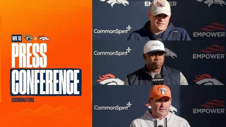 OC Joe Lombardi, DC Vance Joseph & STC Asst HC Darren Rizzi meet the media ahead of Week 16