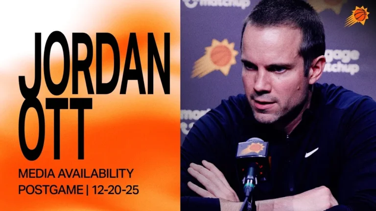 Head Coach Jordan Ott Postgame Media Availability Phoenix Suns 12-20-23