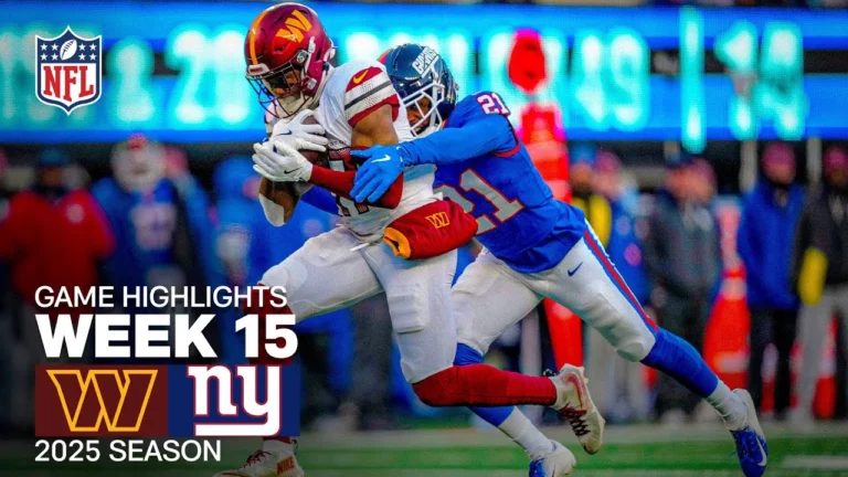Washington Commanders vs New York Giant Game Highlights 2025 NFL Season Week 15