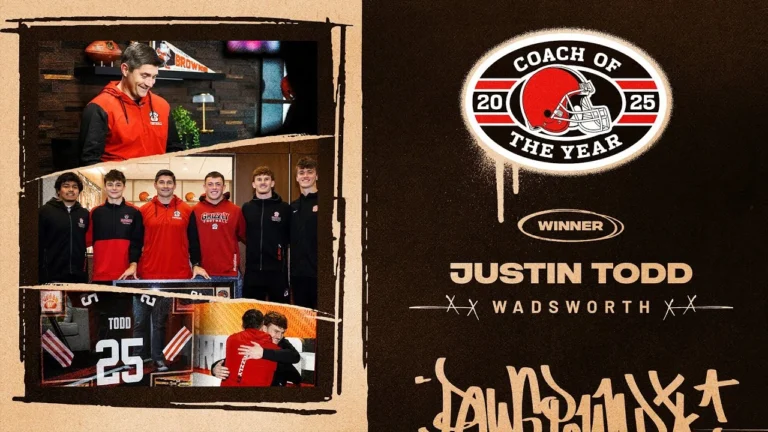 Justin Todd named the 2025 Cleveland Browns High School Coach of the Year