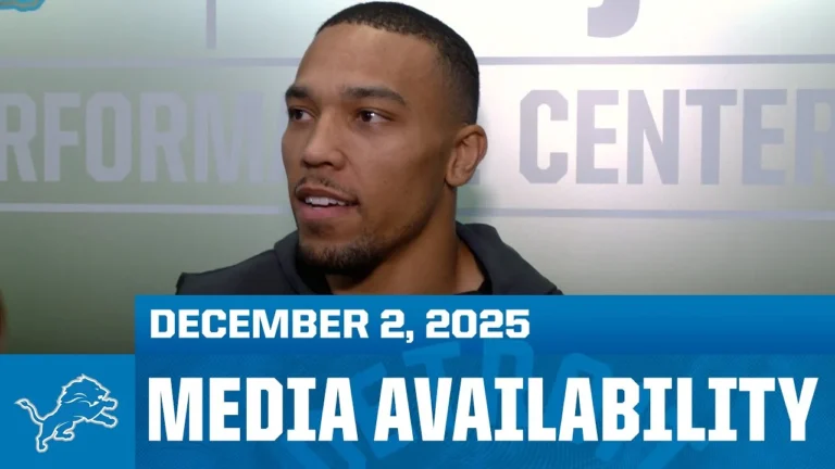 Amon-Ra St. Brown meets with the media December 2, 2025