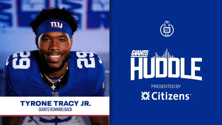 Tyrone Tracy Jr. on His Performance Against Commanders Giants Huddle New York Giants