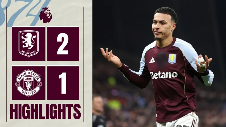 10 Wins in a Row! Morgan Rogers&39 Brace Silences United Aston Villa 2-1 Manchester United
