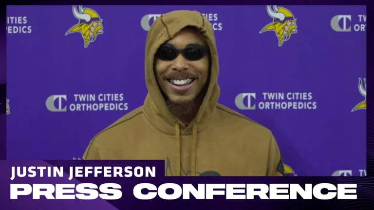 Justin Jefferson on J.J. McCarthy’s Growth, Mentality for Upcoming Games, His Role as a Leader