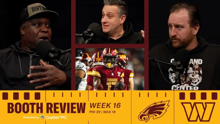 NFL Week 16 Recap: Commanders Fall to Eagles 29-18 Booth Review Washington Commanders NFL