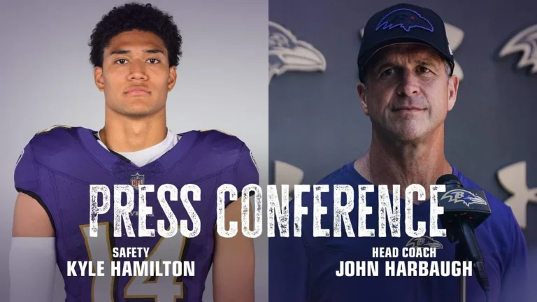 John Harbaugh, Kyle Hamilton Media Availability Baltimore Ravens