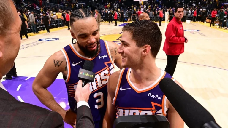 Collin Gillespie Postgame Interview crashed by Dillon Brooks Phoenix Suns 12-1-25