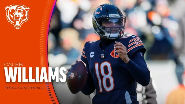 Caleb Williams on his improvement, playing in primetime Press Conference