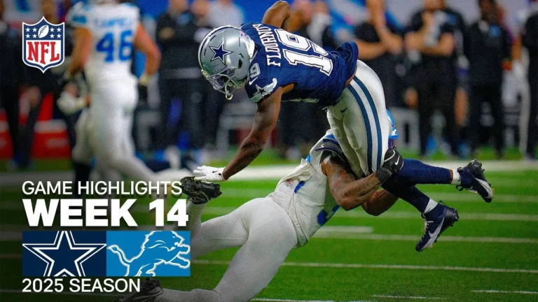 Dallas Cowboys vs Detroit Lions Game Highlights 2025 NFL Season Week 14