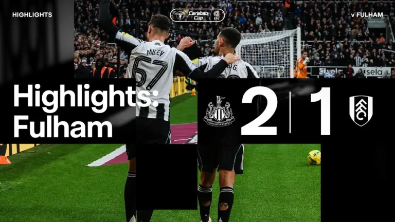 LAST MINUTE WINNER! Newcastle United 2 Fulham 1 Carabao Cup Highlights