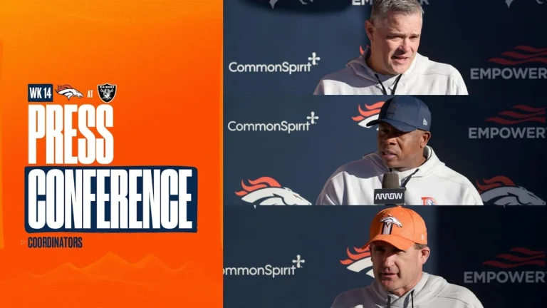 OC Joe Lombardi, DC Vance Joseph & STC Asst HC Darren Rizzi meet the media ahead of Week 14