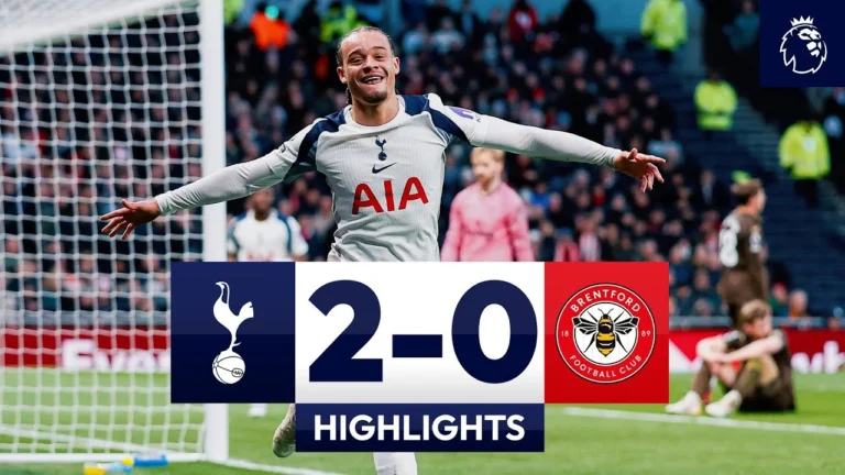 Xavi Simons first goal for Spurs! Spurs 2-0 Brentford Premier League Highlights